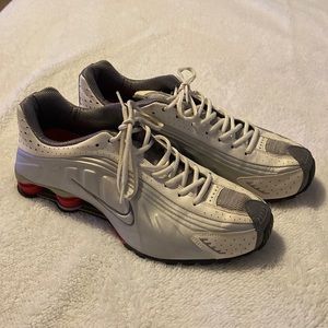 Nike white silver and red